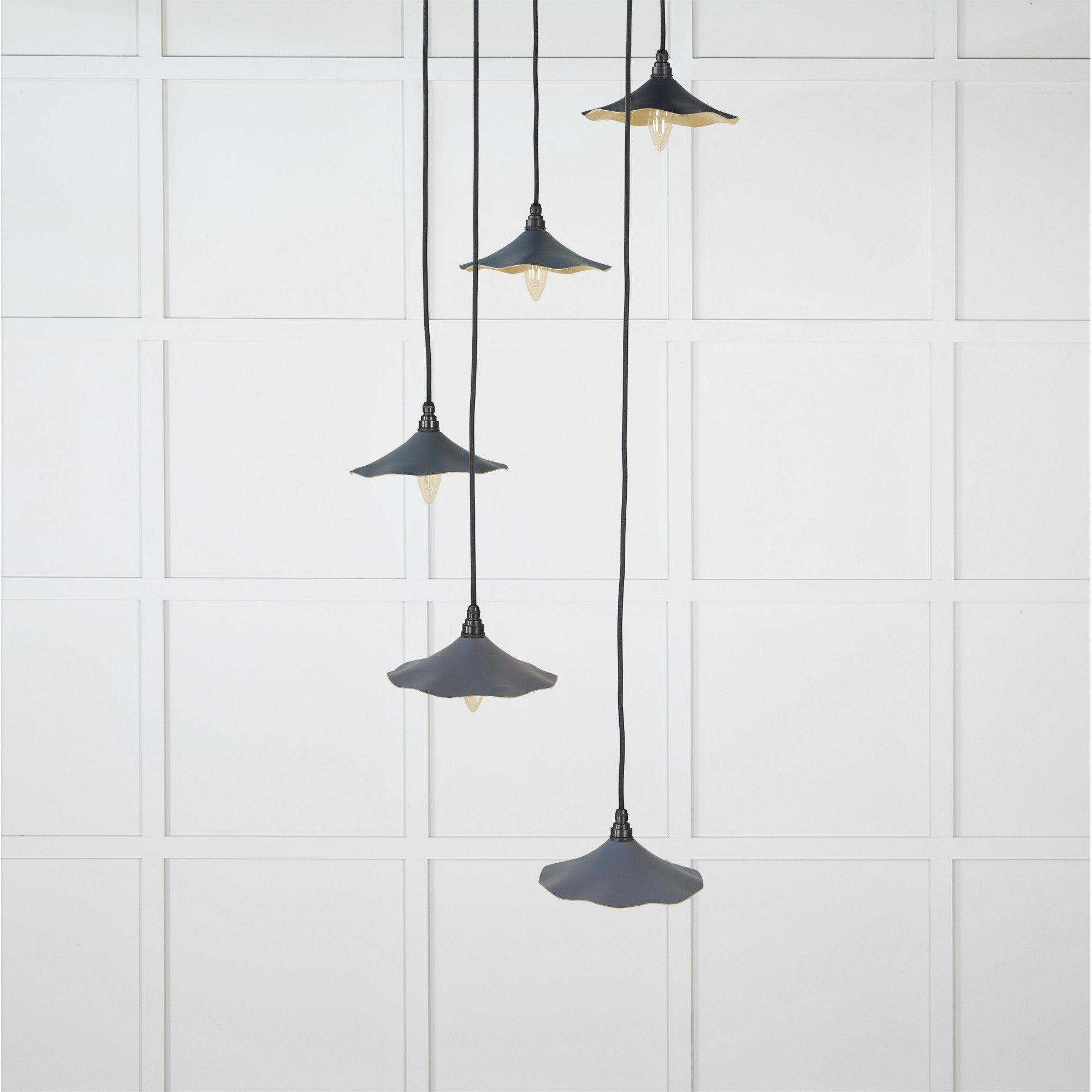 Smooth Brass Flora Cluster Pendant in Slate | From The Anvil-Cluster Pendants-Yester Home