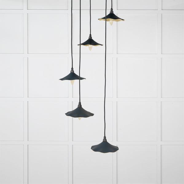 Smooth Brass Flora Cluster Pendant in Soot | From The Anvil-Cluster Pendants-Yester Home
