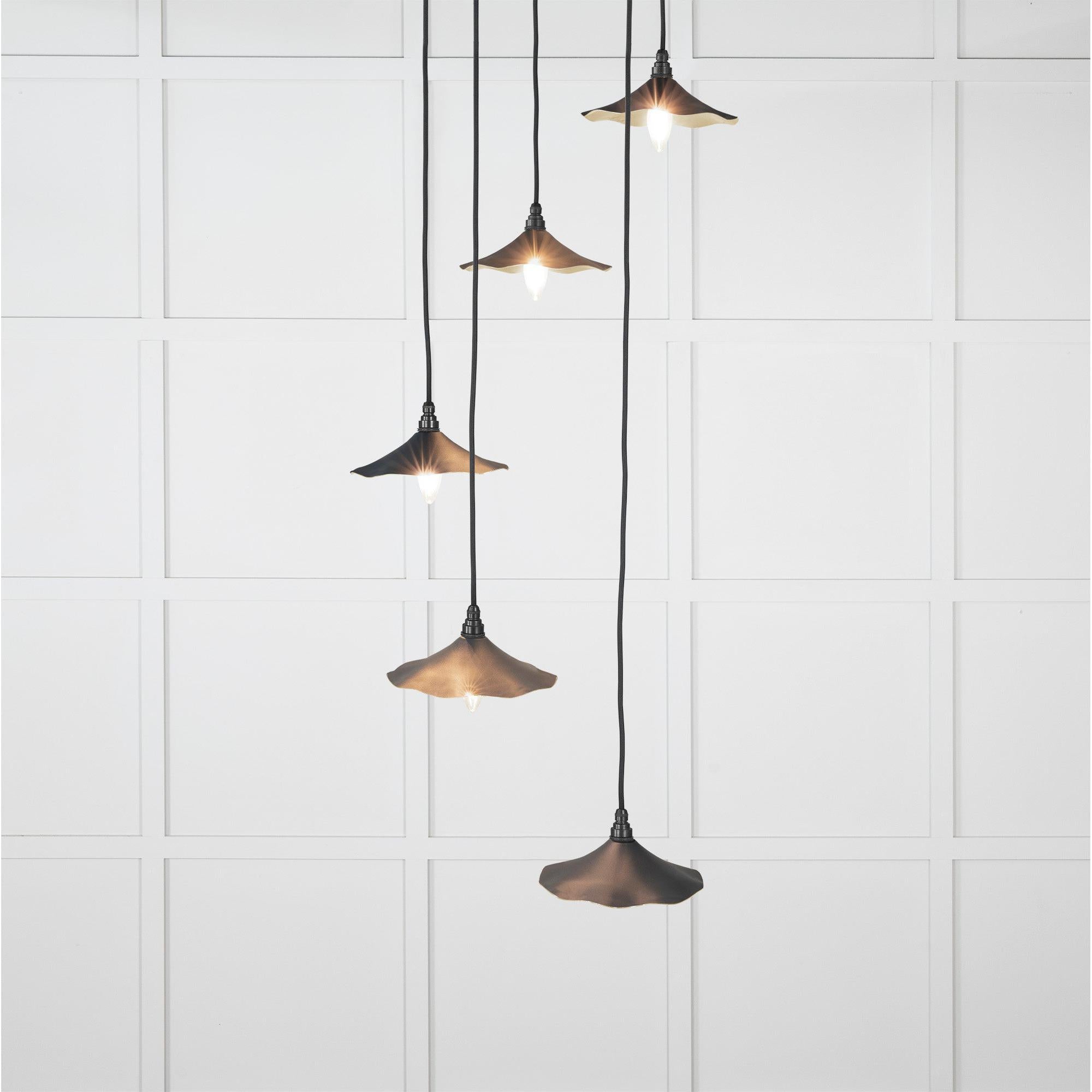 Smooth Brass Flora Cluster Pendant in Soot | From The Anvil - Cluster Pendants - From The Anvil - Yester Home