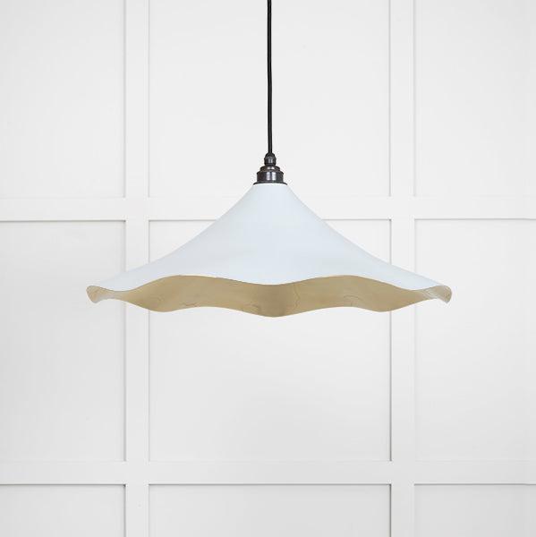 Smooth Brass Flora Pendant in Birch | From The Anvil-Ceiling Pendants-Yester Home