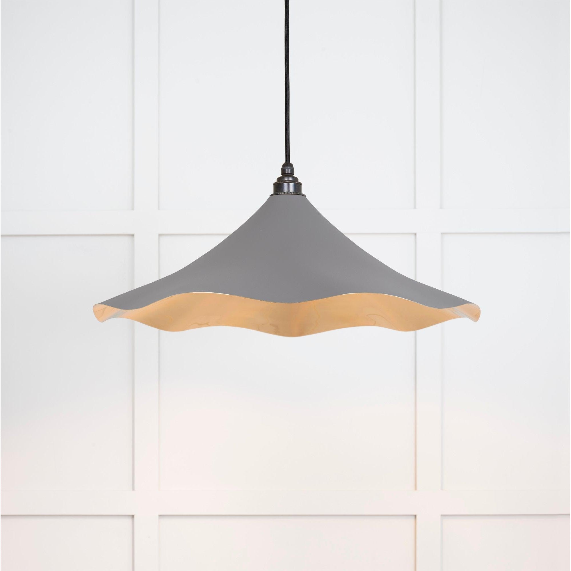 Smooth Brass Flora Pendant in Bluff | From The Anvil-Ceiling Pendants-Yester Home