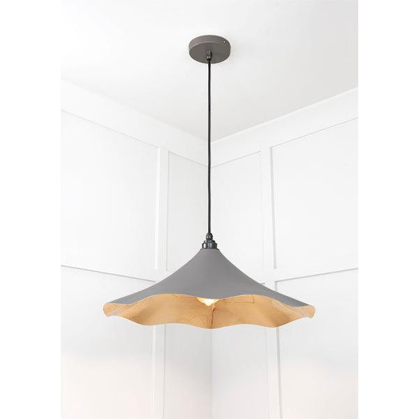 Smooth Brass Flora Pendant in Bluff | From The Anvil-Ceiling Pendants-Yester Home