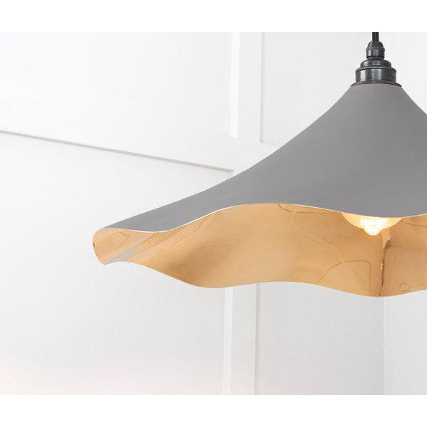 Smooth Brass Flora Pendant in Bluff | From The Anvil-Ceiling Pendants-Yester Home