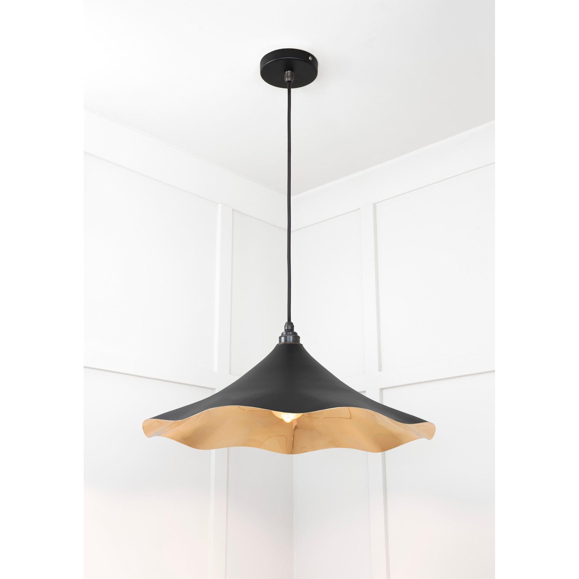 Smooth Brass Flora Pendant in Elan Black | From The Anvil - Ceiling Lights - From The Anvil - Yester Home