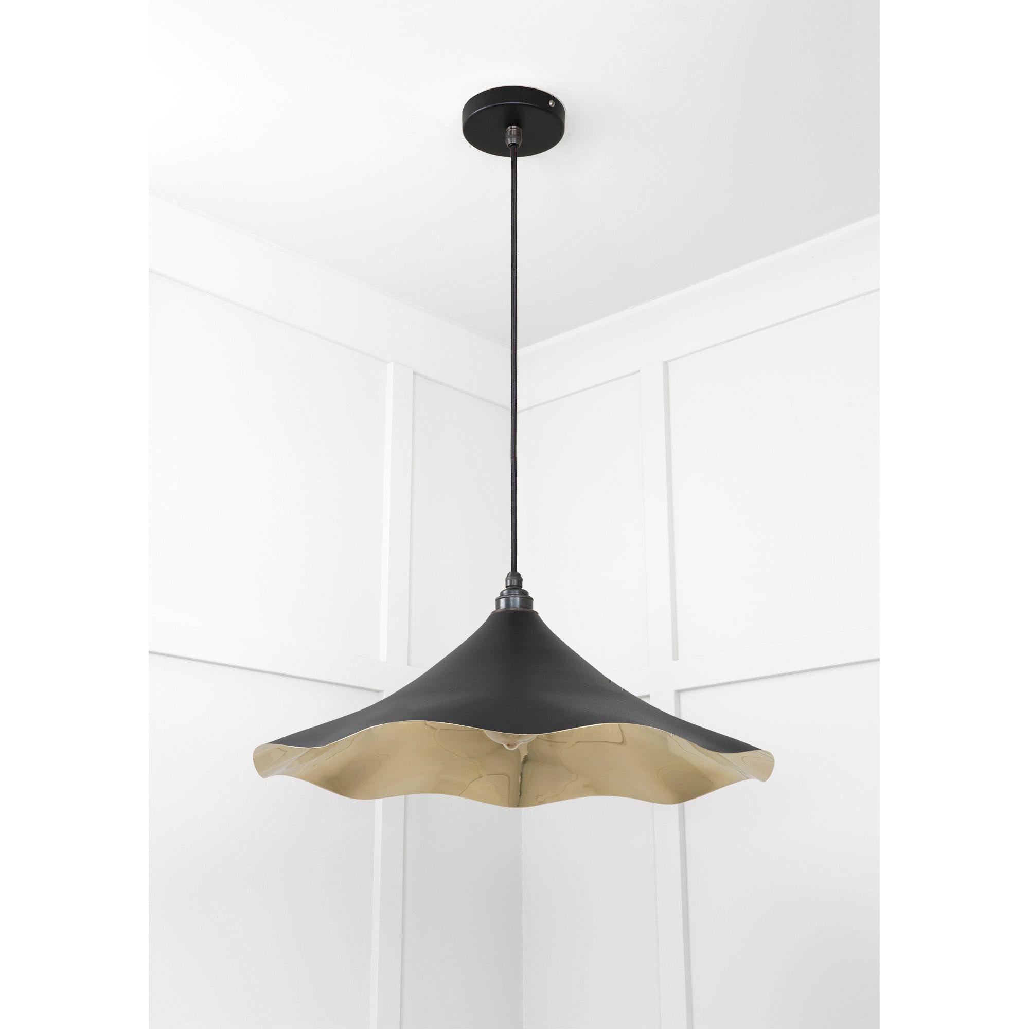 Smooth Brass Flora Pendant in Elan Black | From The Anvil - Ceiling Lights - From The Anvil - Yester Home