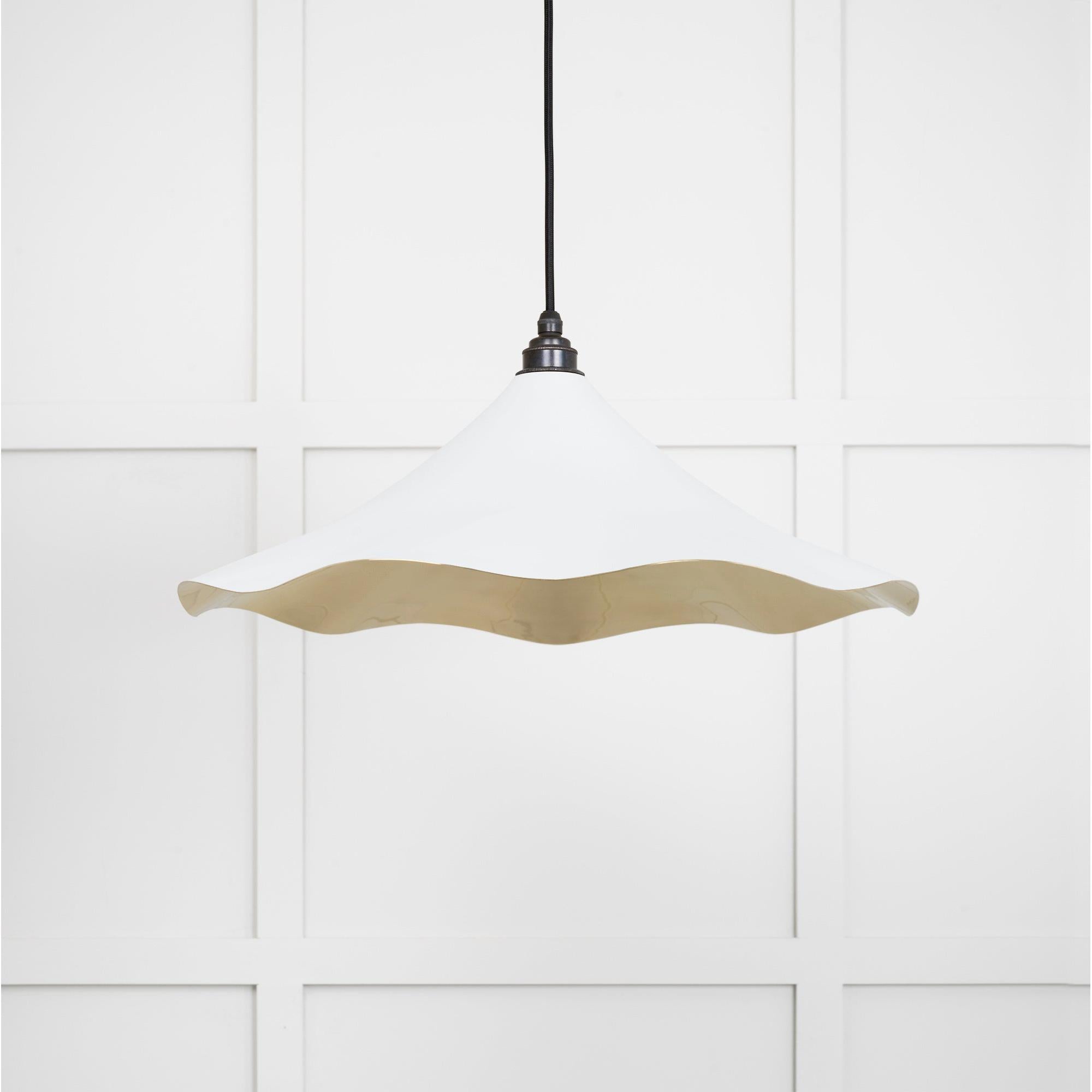Smooth Brass Flora Pendant in Flock | From The Anvil - Ceiling Lights - From The Anvil - Yester Home