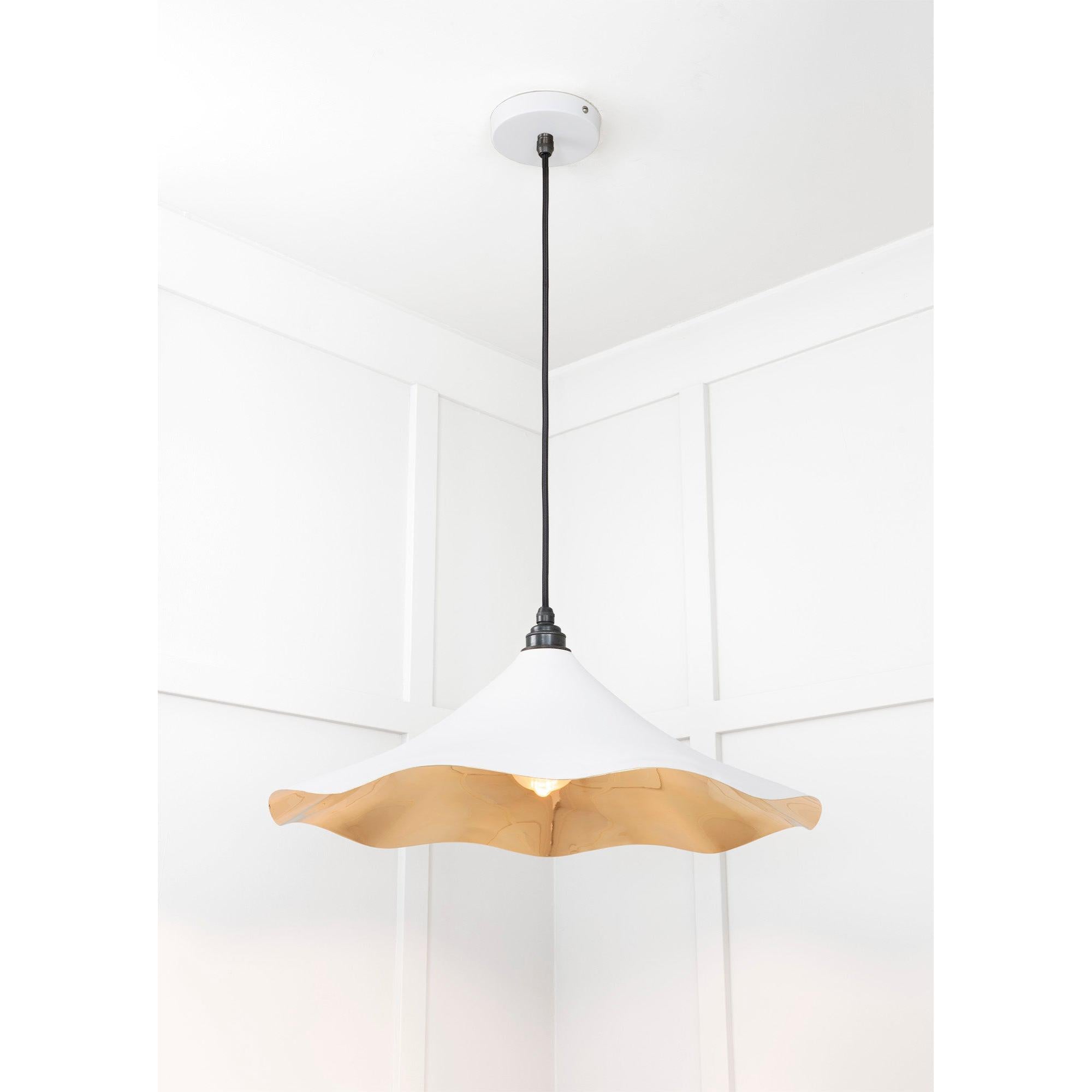 Smooth Brass Flora Pendant in Flock | From The Anvil - Ceiling Lights - From The Anvil - Yester Home