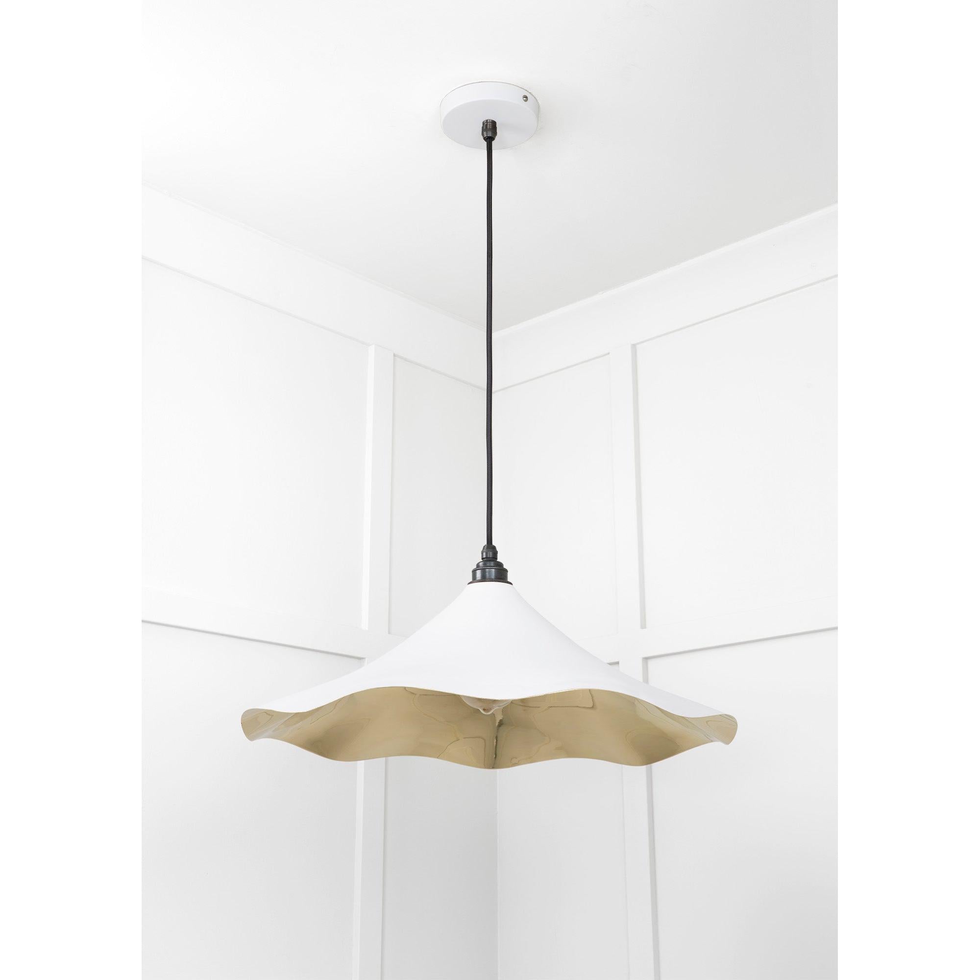 Smooth Brass Flora Pendant in Flock | From The Anvil - Ceiling Lights - From The Anvil - Yester Home