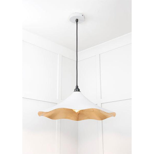 Smooth Brass Flora Pendant in Flock | From The Anvil-Ceiling Pendants-Yester Home