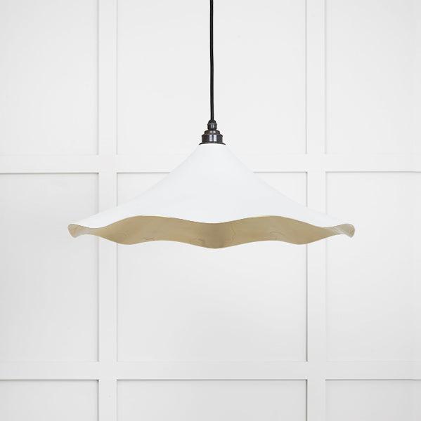 Smooth Brass Flora Pendant in Flock | From The Anvil-Ceiling Pendants-Yester Home
