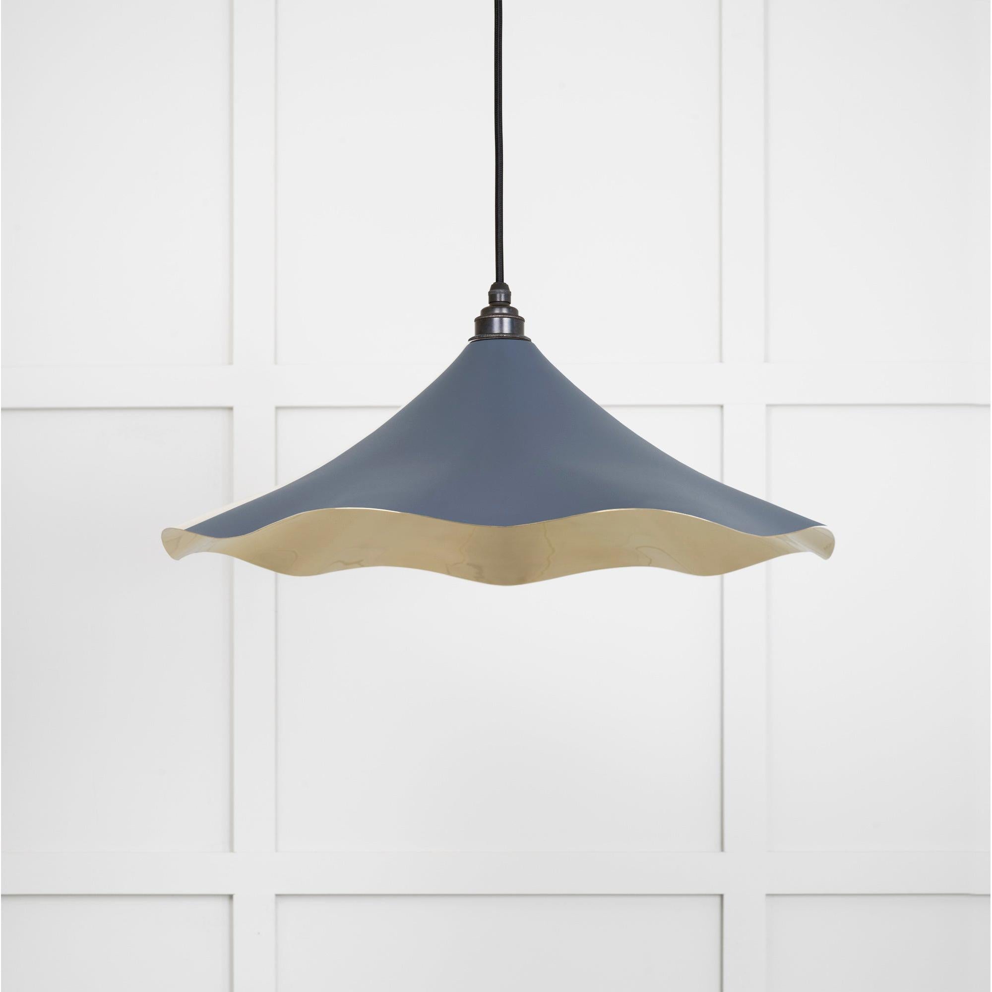 Smooth Brass Flora Pendant in Slate - Ceiling Lights - From The Anvil - Yester Home