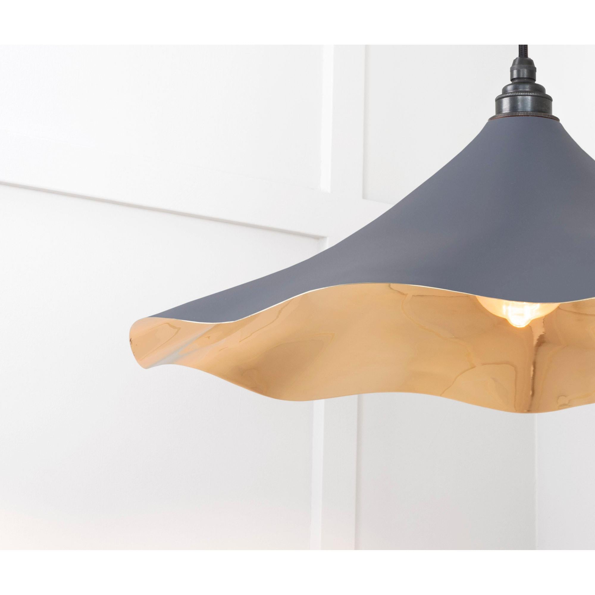 Smooth Brass Flora Pendant in Slate - Ceiling Lights - From The Anvil - Yester Home