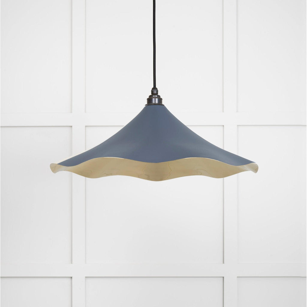 Smooth Brass Flora Pendant in Slate-Ceiling Pendants-Yester Home