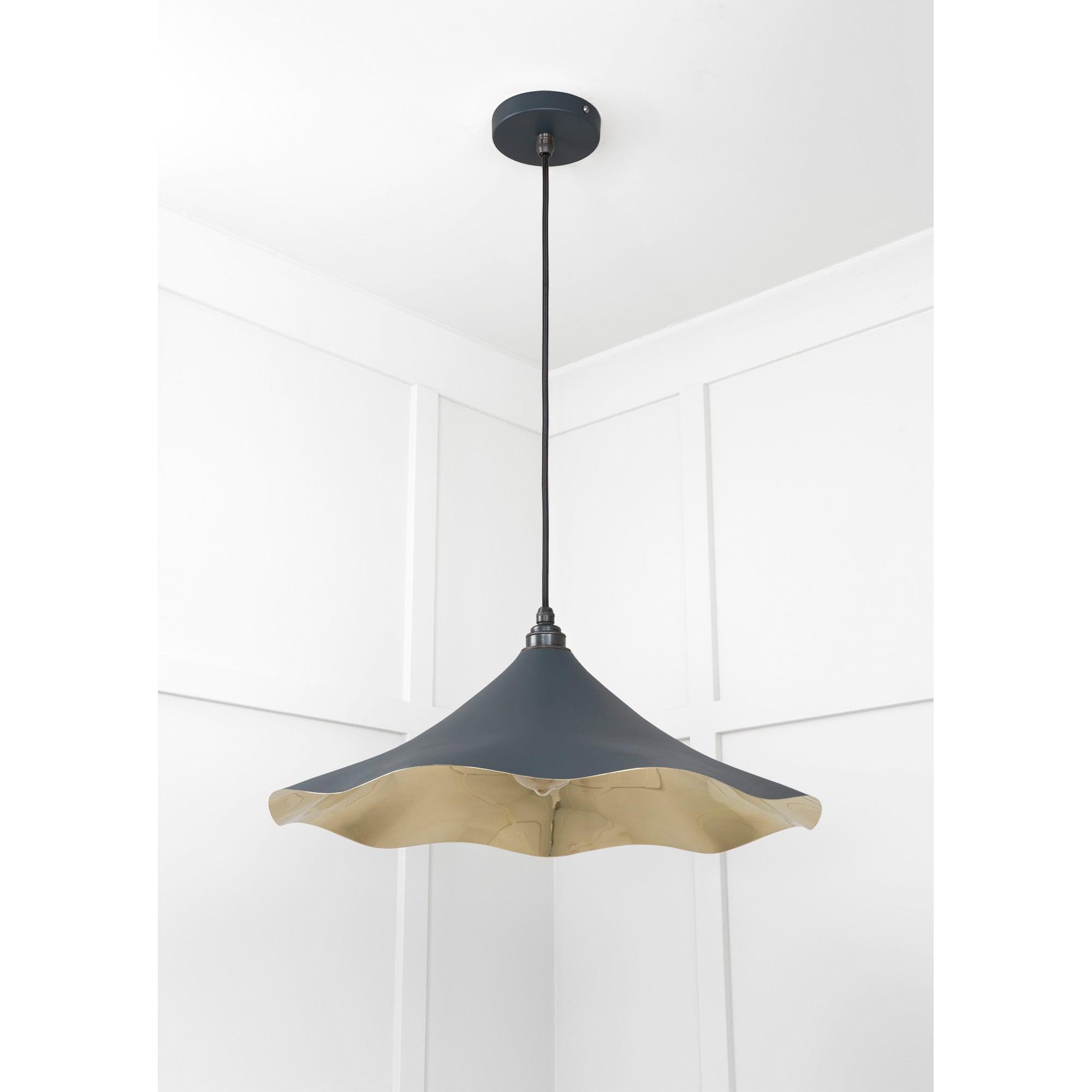 Smooth Brass Flora Pendant in Soot | From The Anvil - Ceiling Lights - From The Anvil - Yester Home