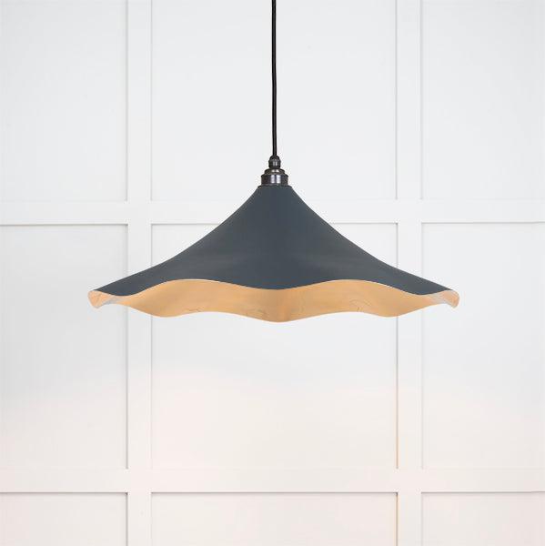 Smooth Brass Flora Pendant in Soot | From The Anvil