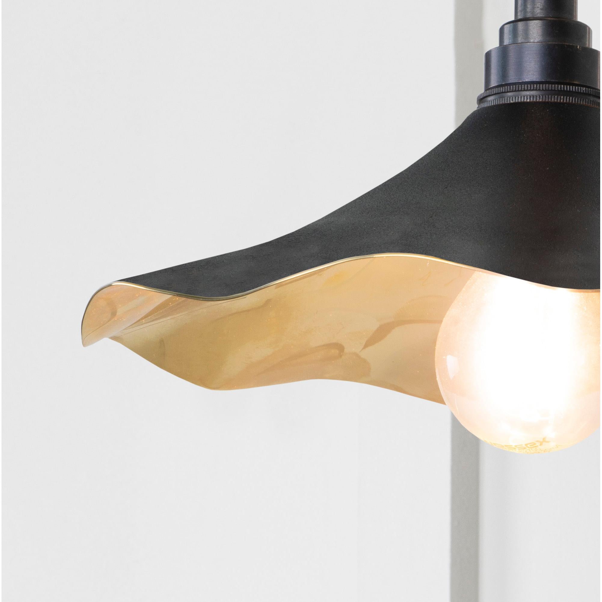 Smooth Brass Flora Wall Light in Elan Black | From The Anvil - Wall Lights - From The Anvil - Yester Home