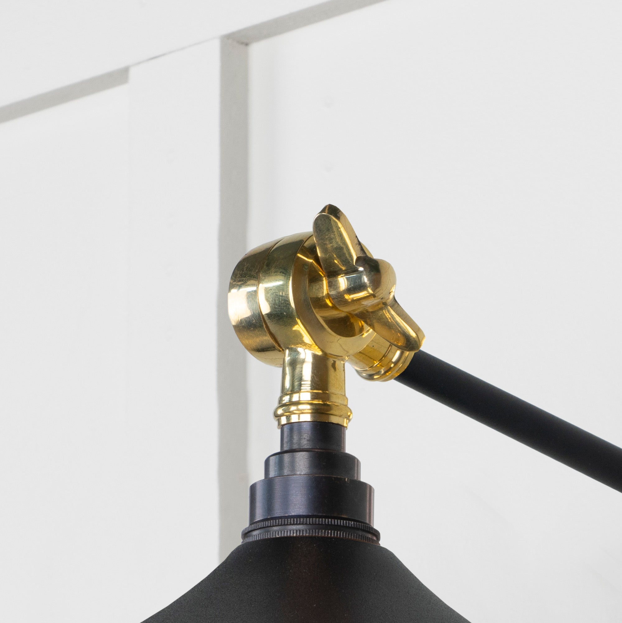 Smooth Brass Flora Wall Light in Elan Black | From The Anvil - Wall Lights - From The Anvil - Yester Home