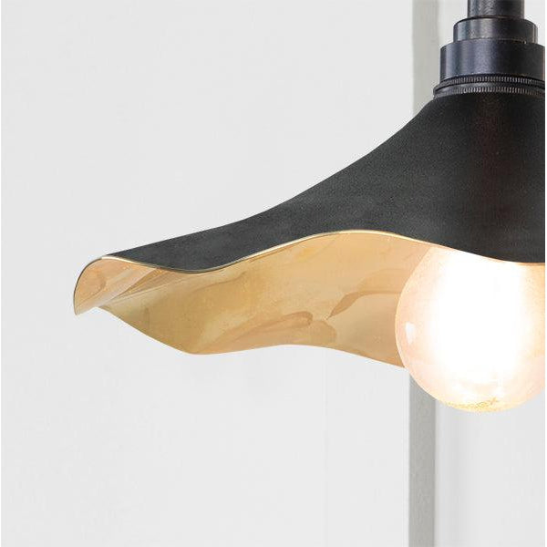 Smooth Brass Flora Wall Light in Elan Black | From The Anvil-Wall Lights-Yester Home