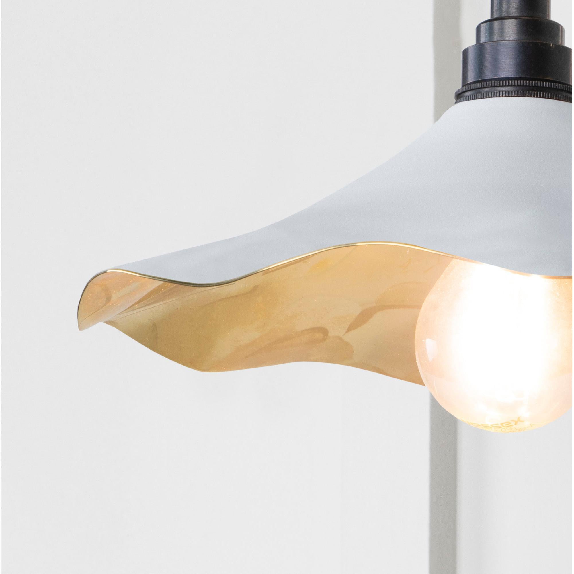 Smooth Brass Flora Wall Light in Flock | From The Anvil - Wall Lights - From The Anvil - Yester Home