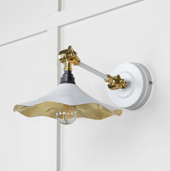 Smooth Brass Flora Wall Light in Flock | From The Anvil-Wall Lights-Yester Home