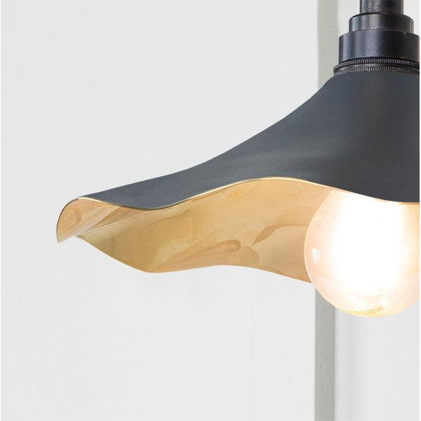 Smooth Brass Flora Wall Light in Slate | From The Anvil-Wall Lights-Yester Home