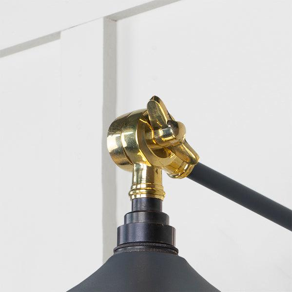 Smooth Brass Flora Wall Light in Slate | From The Anvil-Wall Lights-Yester Home