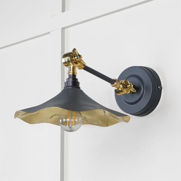 Smooth Brass Flora Wall Light in Slate | From The Anvil-Wall Lights-Yester Home