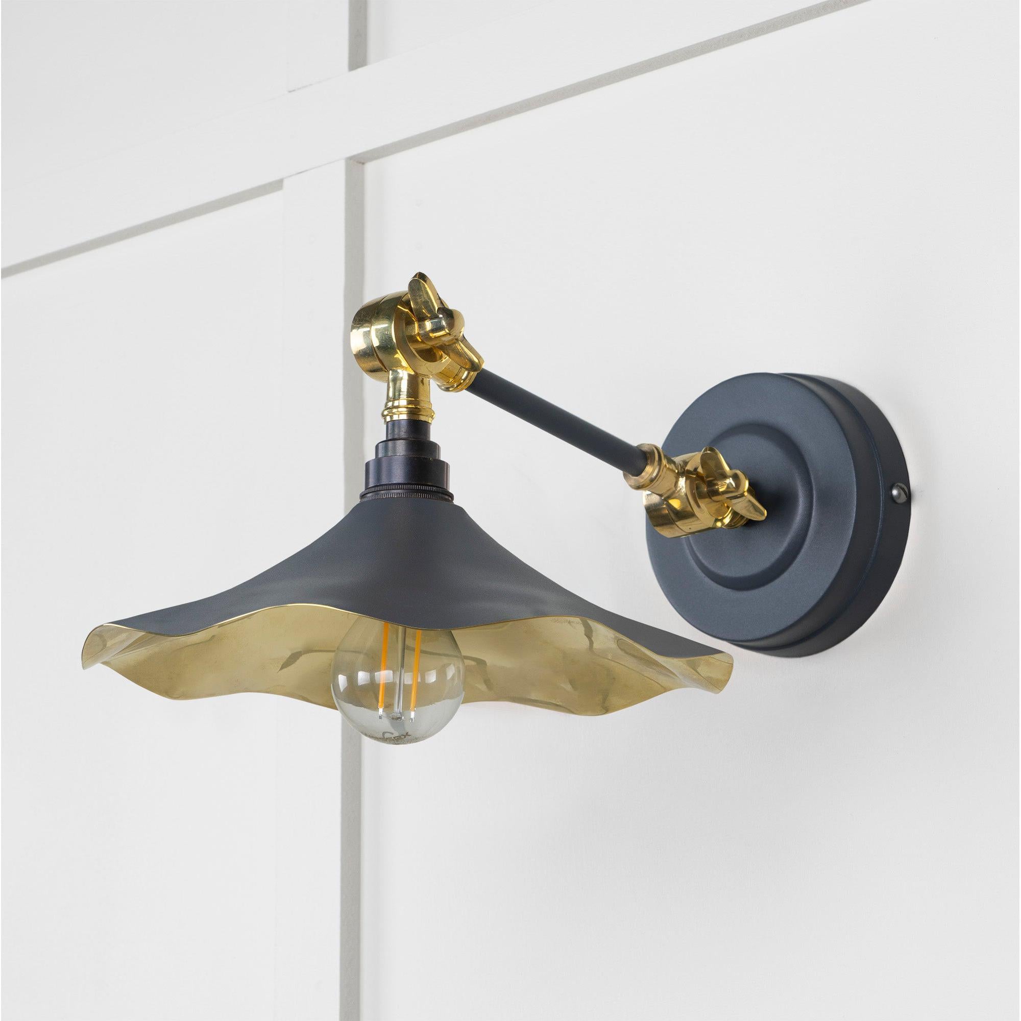 Smooth Brass Flora Wall Light in Slate | From The Anvil - Wall Lights - From The Anvil - Yester Home
