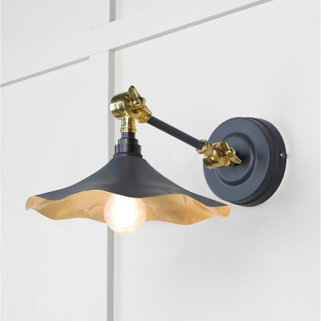 Smooth Brass Flora Wall Light in Slate | From The Anvil