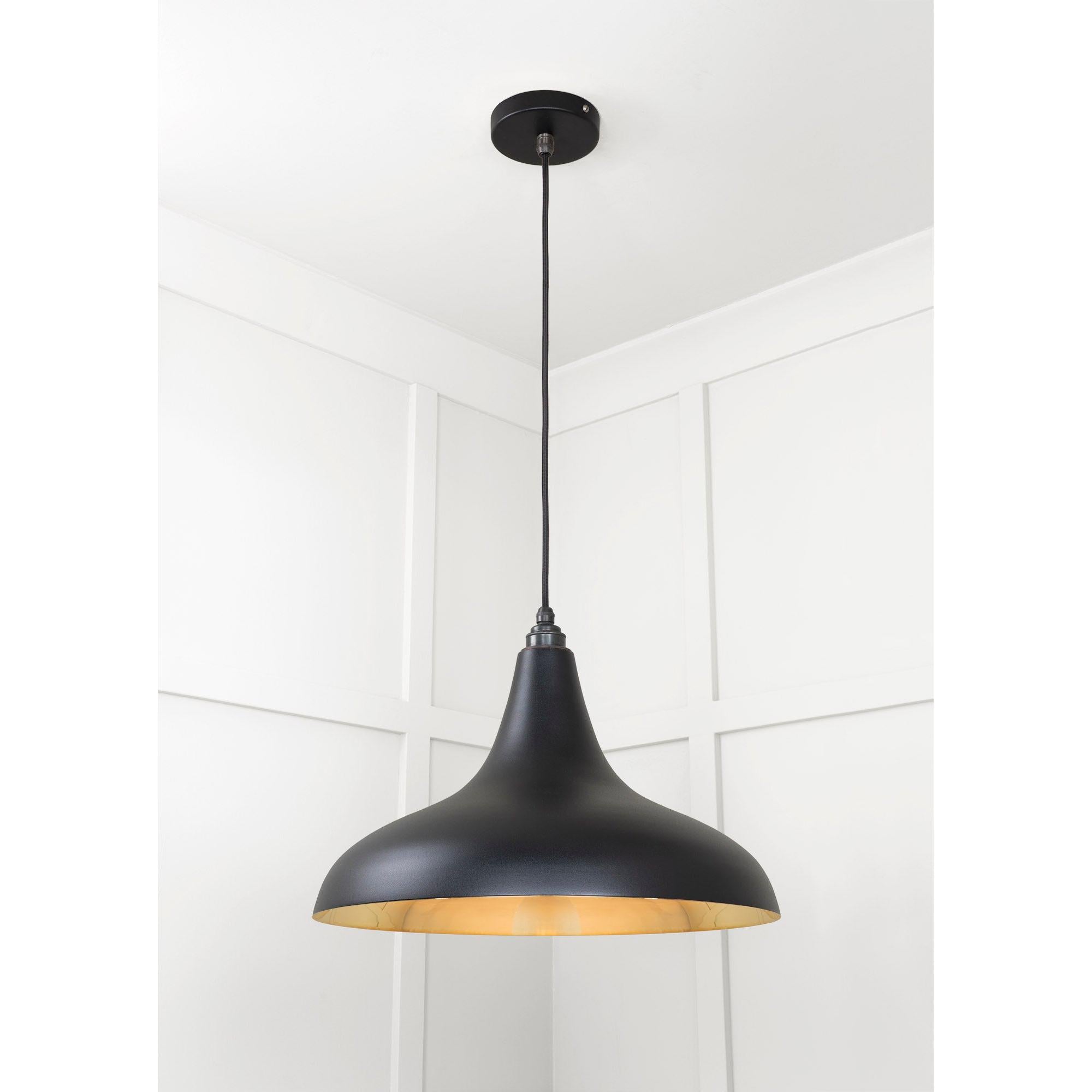 Smooth Brass Frankley Pendant in Elan Black | From The Anvil - Ceiling Lights - From The Anvil - Yester Home