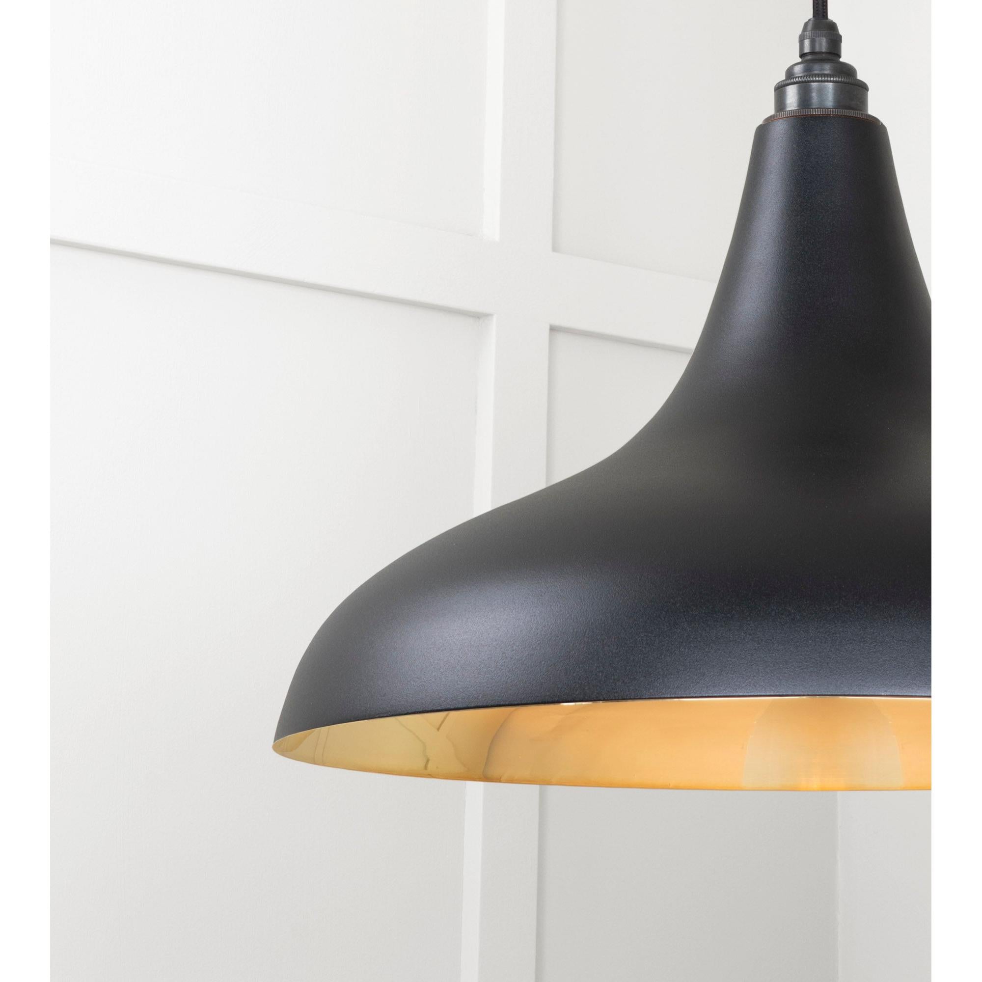 Smooth Brass Frankley Pendant in Elan Black | From The Anvil - Ceiling Lights - From The Anvil - Yester Home