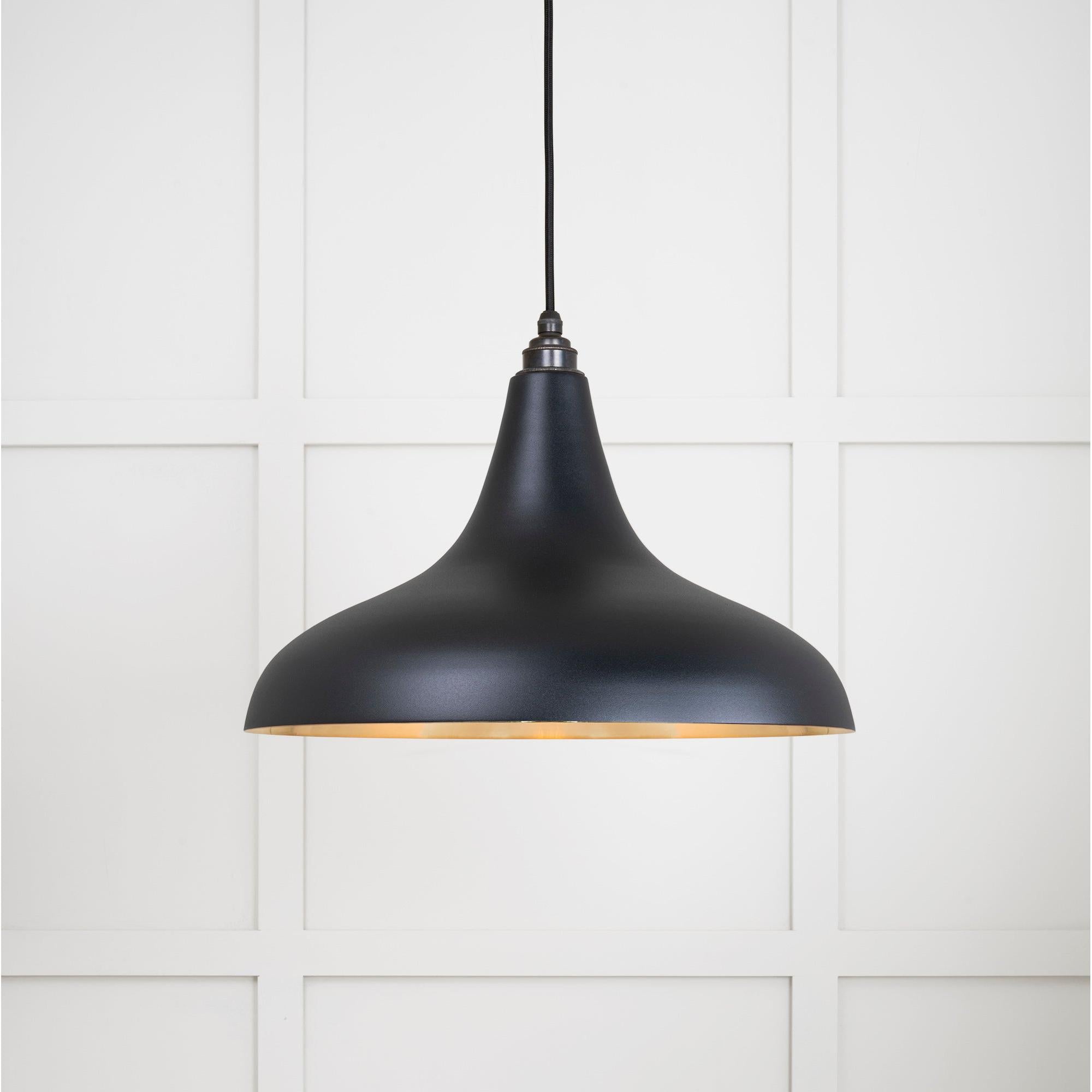 Smooth Brass Frankley Pendant in Elan Black | From The Anvil - Ceiling Lights - From The Anvil - Yester Home