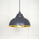 Smooth Brass Harborne Pendant in Slate | From The Anvil - Harborne - From The Anvil - Yester Home