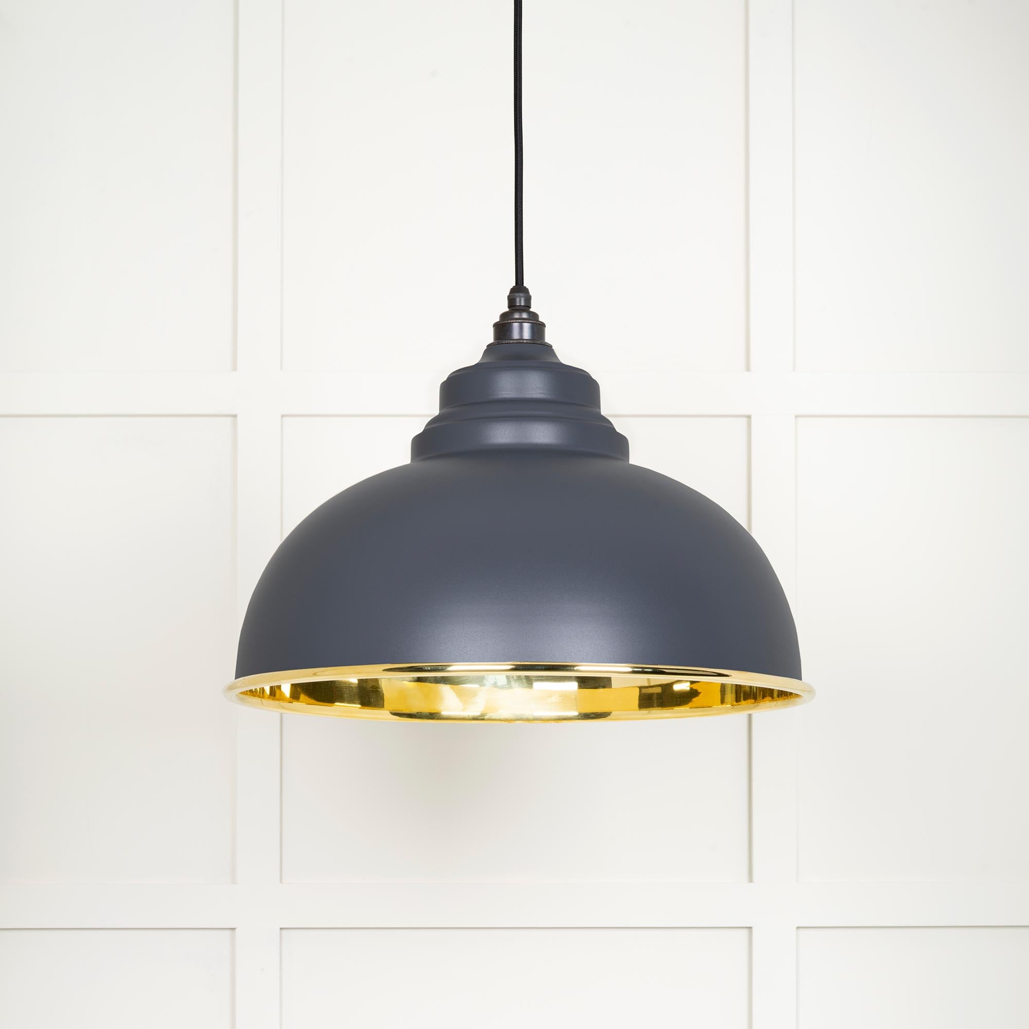 Smooth Brass Harborne Pendant in Slate | From The Anvil - Harborne - From The Anvil - Yester Home