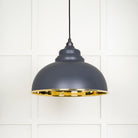 Smooth Brass Harborne Pendant in Slate | From The Anvil - Harborne - From The Anvil - Yester Home