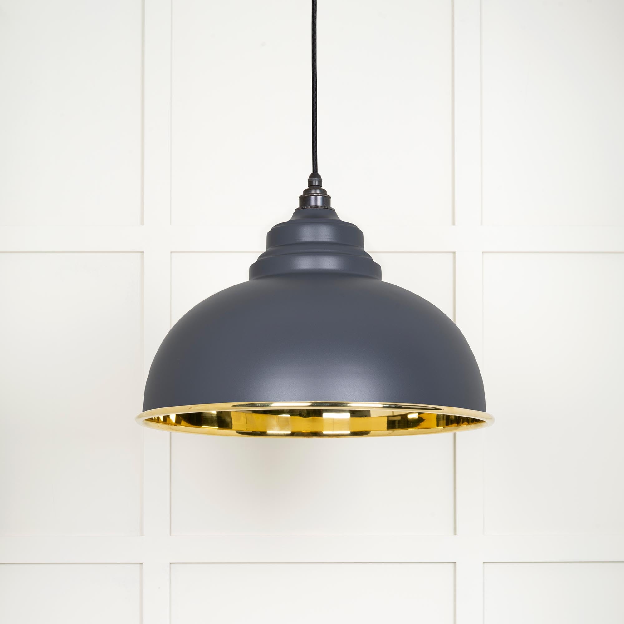Smooth Brass Harborne Pendant in Slate | From The Anvil - Harborne - From The Anvil - Yester Home