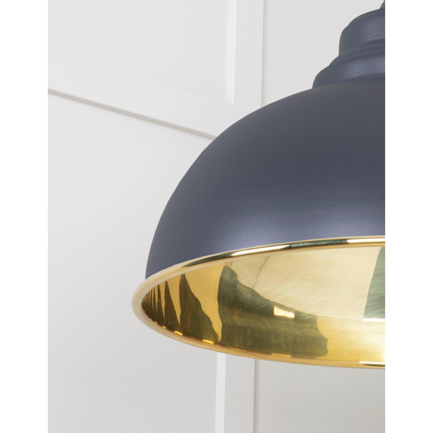 Smooth Brass Harborne Pendant in Slate | From The Anvil-Harborne-Yester Home