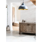 Smooth Brass Harborne Pendant in Slate | From The Anvil-Harborne-Yester Home
