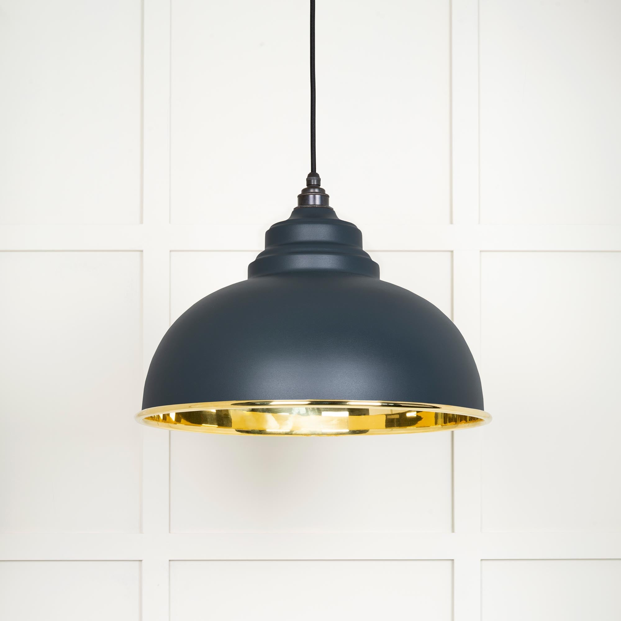 Smooth Brass Harborne Pendant in Soot | From The Anvil - Harborne - From The Anvil - Yester Home