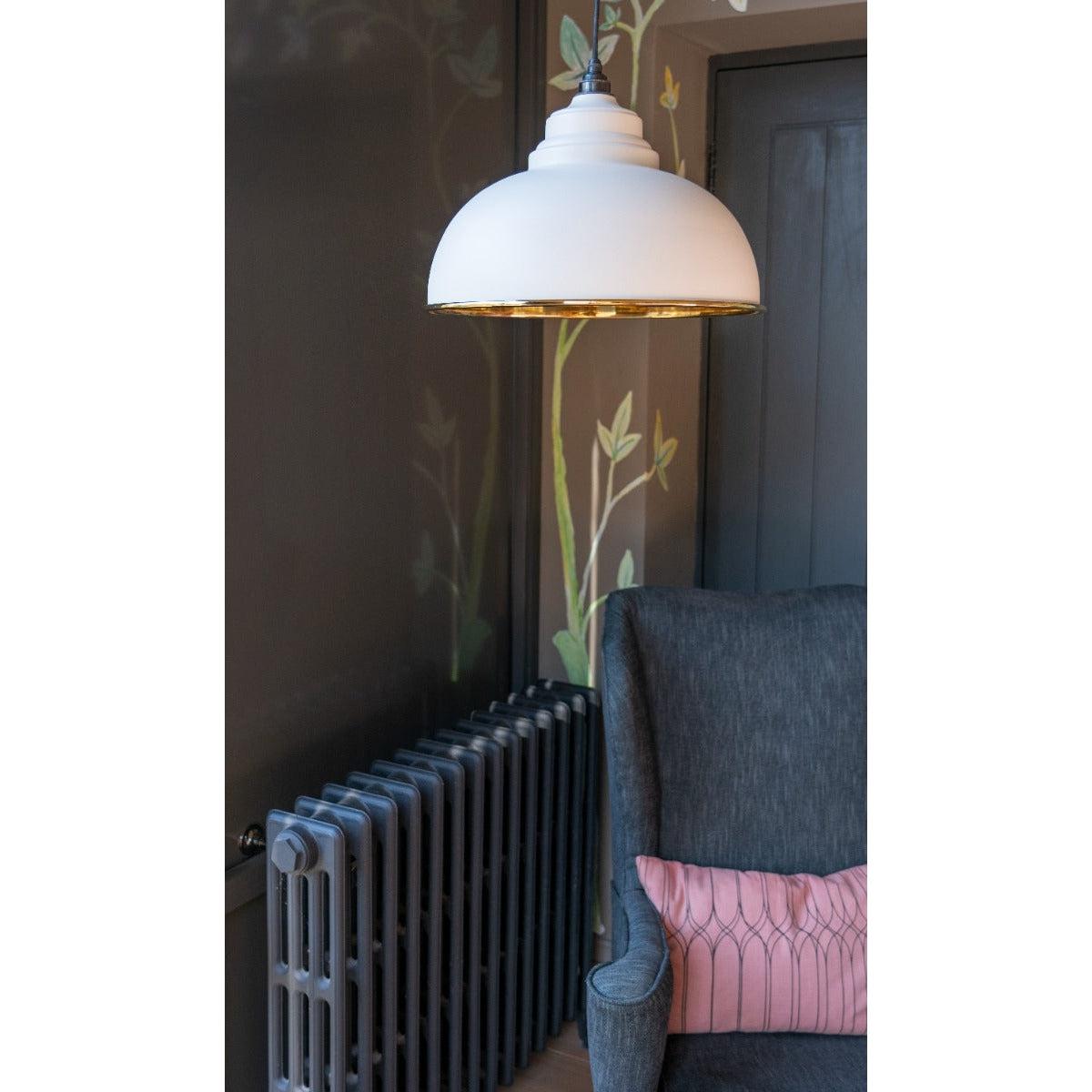 Smooth Brass Harborne Pendant in Teasel | From The Anvil-Harborne-Yester Home