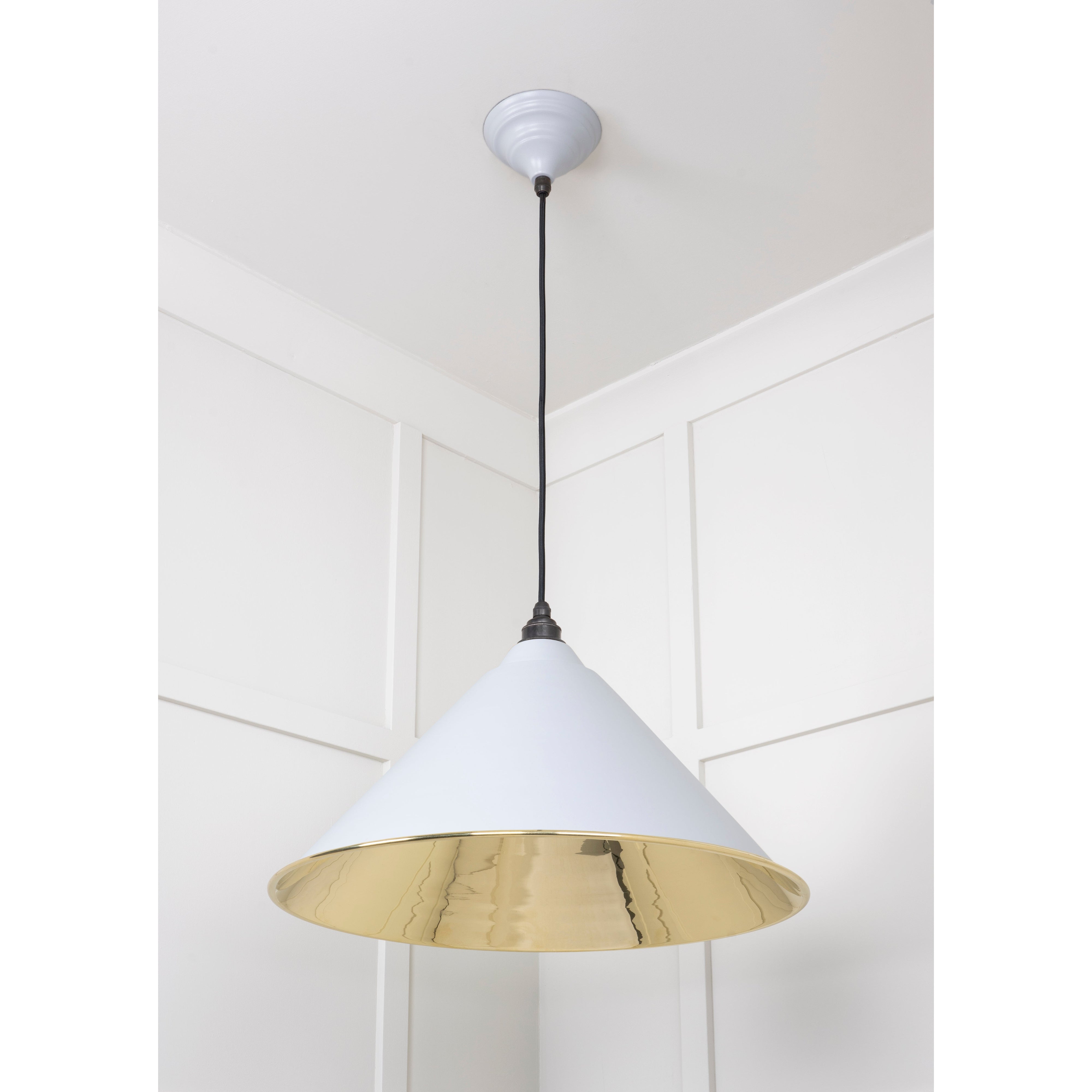 Smooth Brass Hockley Pendant in Birch | From The Anvil-Hockley-Yester Home