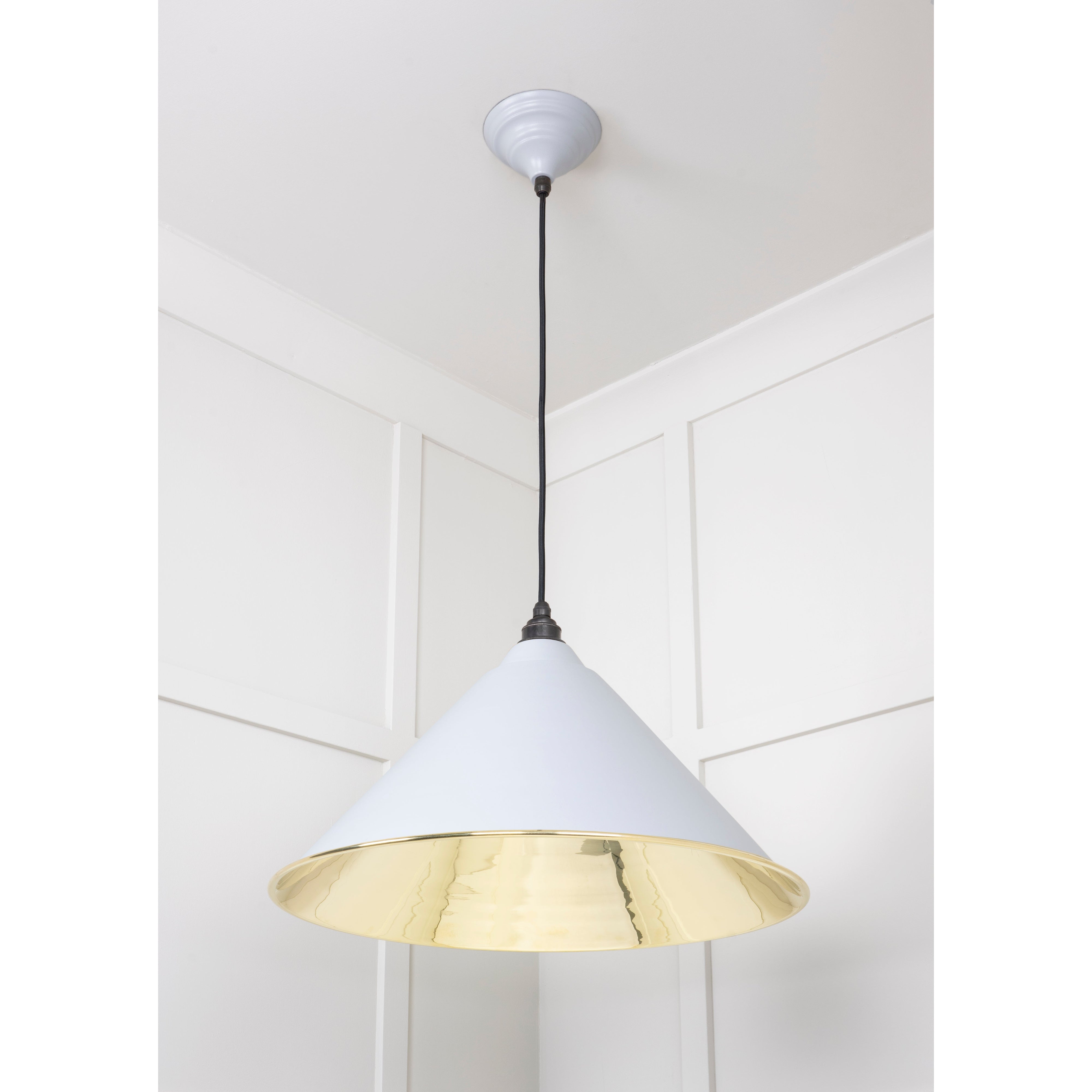 Smooth Brass Hockley Pendant in Birch | From The Anvil-Hockley-Yester Home