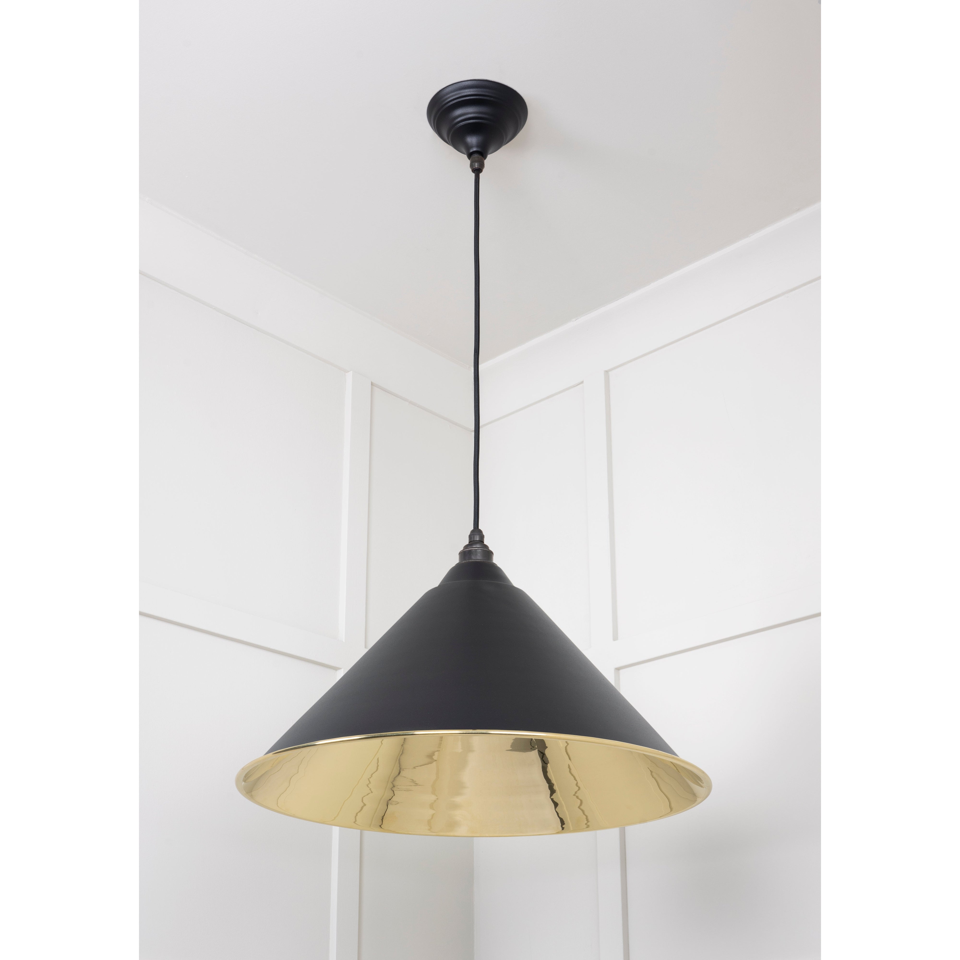 Smooth Brass Hockley Pendant in Elan Black | From The Anvil-Hockley-Yester Home