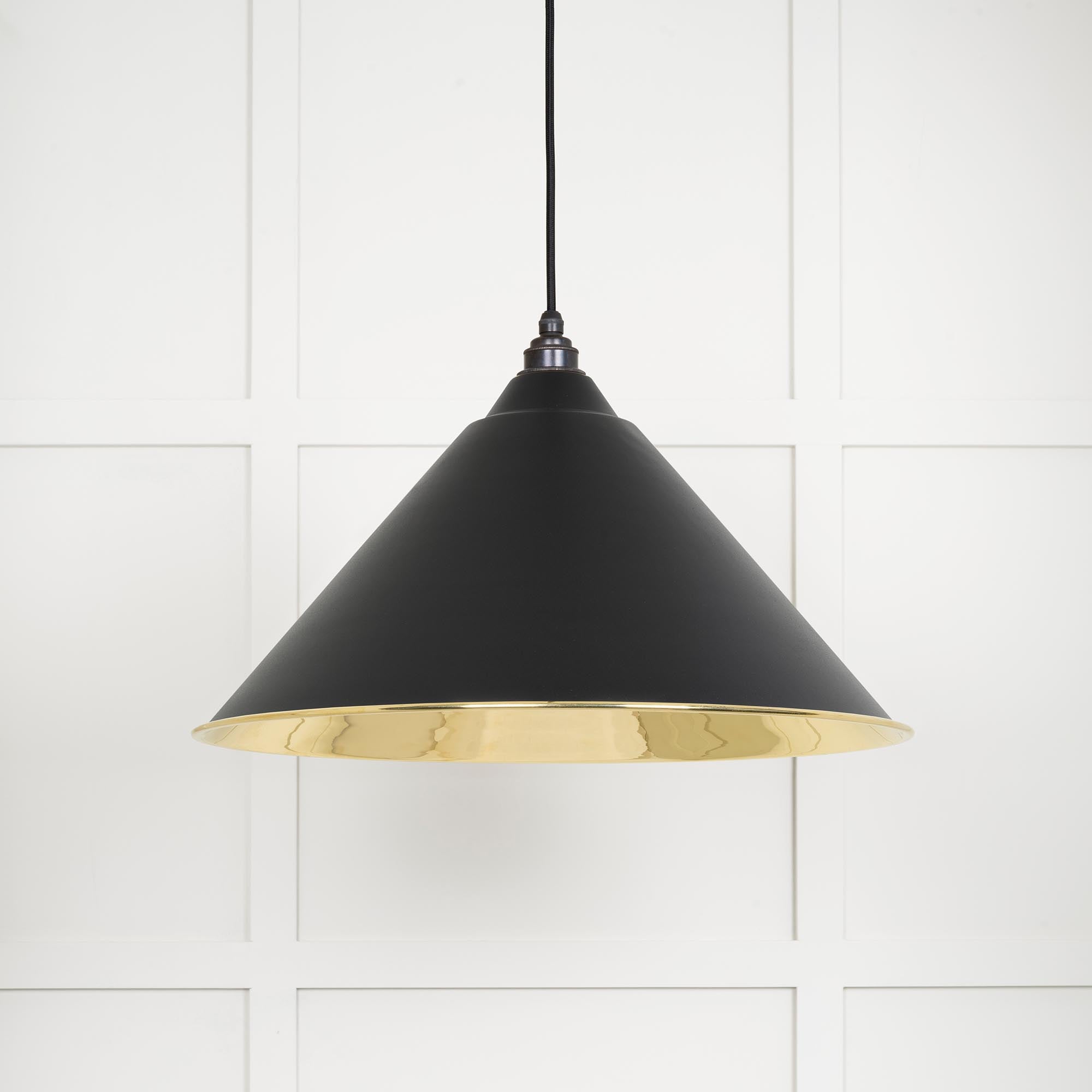 Smooth Brass Hockley Pendant in Elan Black | From The Anvil - Hockley - From The Anvil - Yester Home