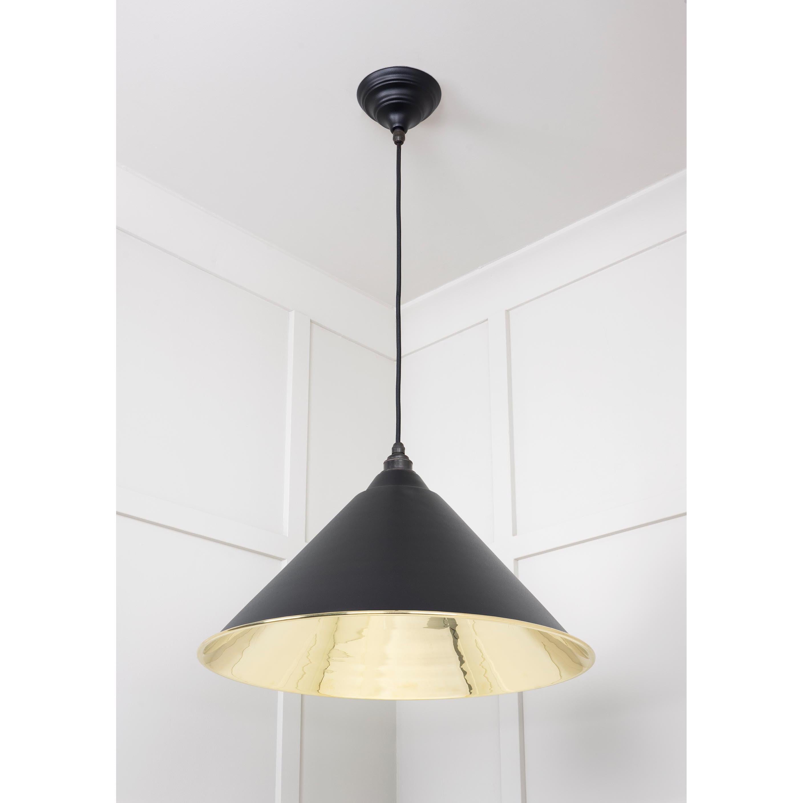 Smooth Brass Hockley Pendant in Elan Black | From The Anvil - Hockley - From The Anvil - Yester Home