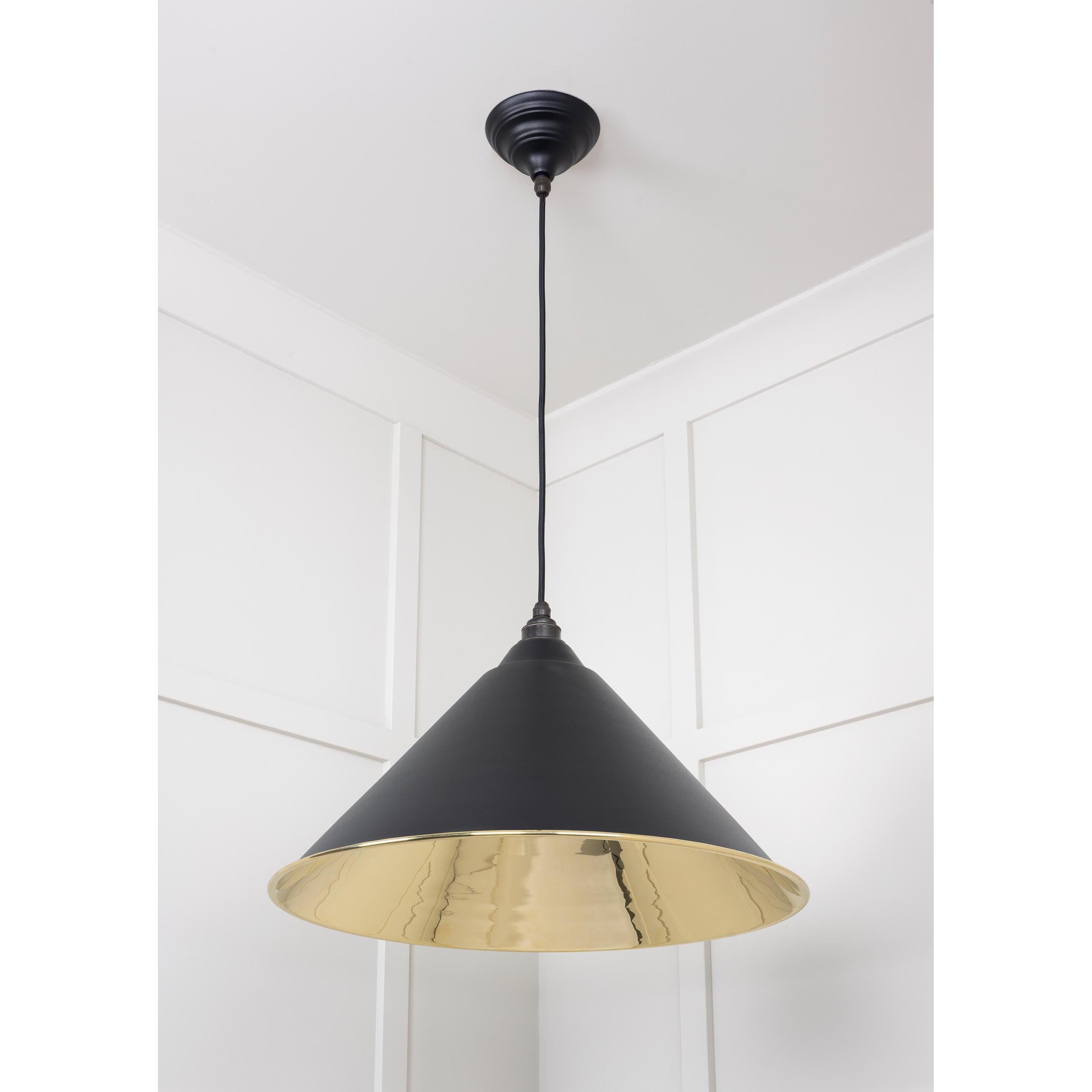 Smooth Brass Hockley Pendant in Elan Black | From The Anvil - Hockley - From The Anvil - Yester Home