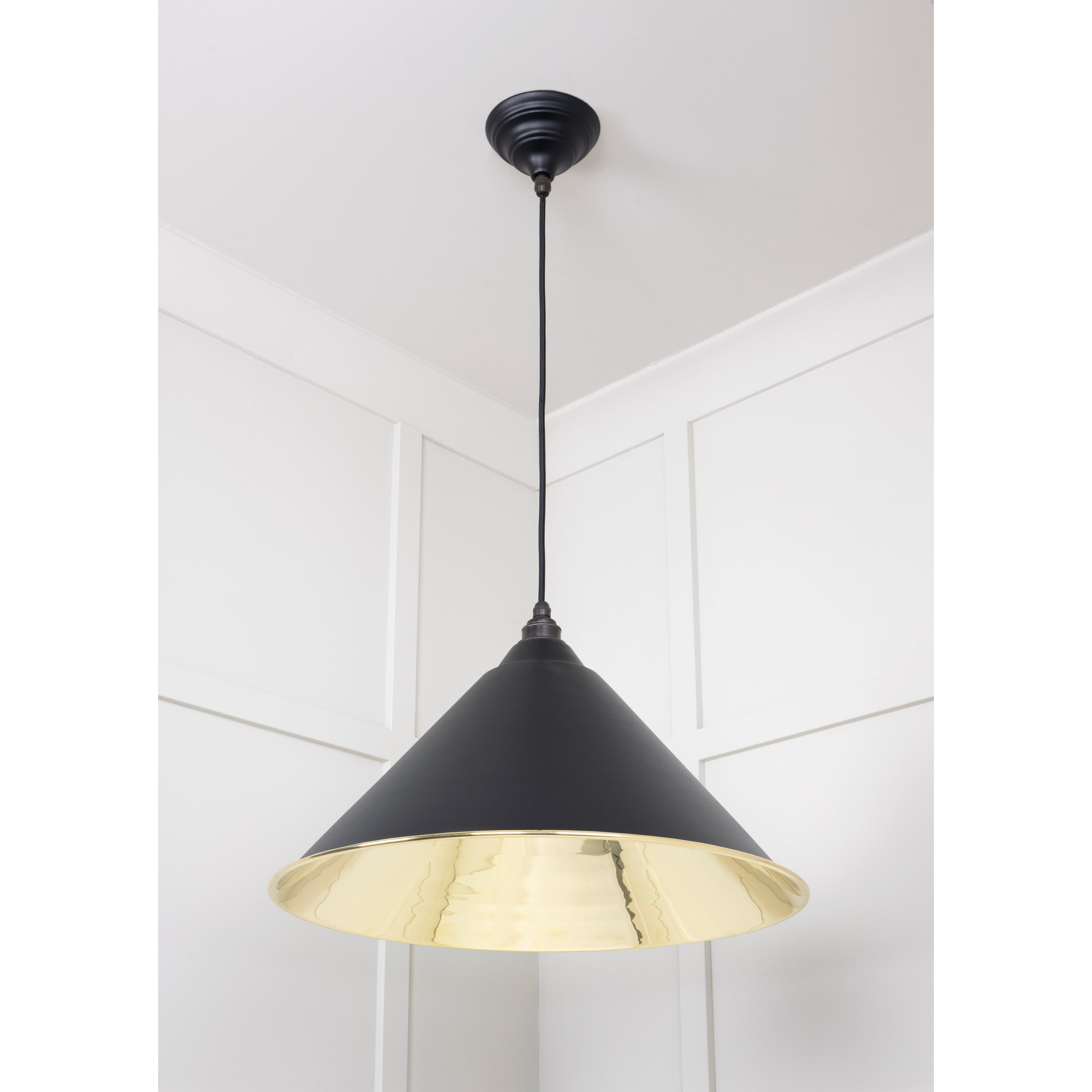 Smooth Brass Hockley Pendant in Elan Black | From The Anvil-Hockley-Yester Home