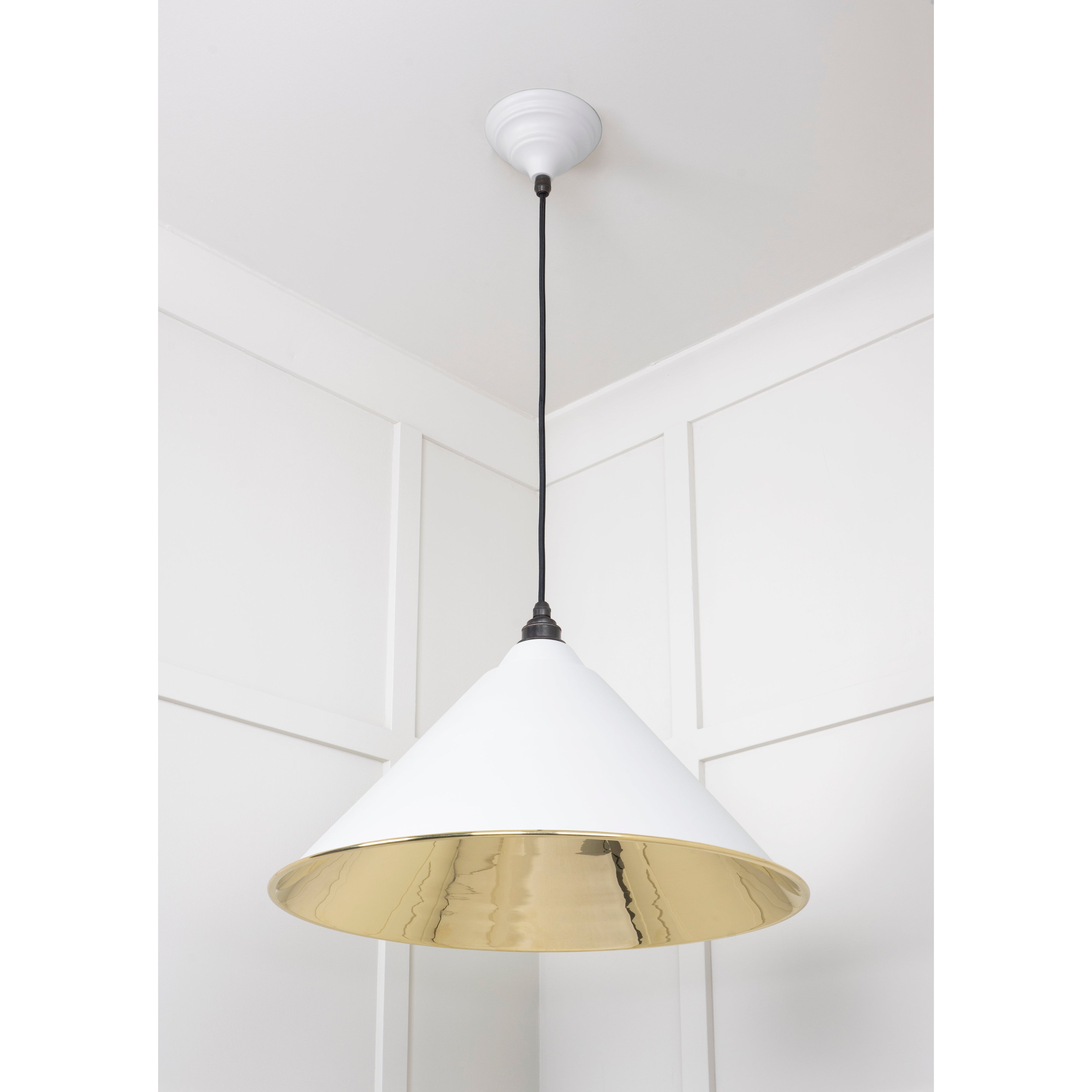 Smooth Brass Hockley Pendant in Flock | From The Anvil-Hockley-Yester Home
