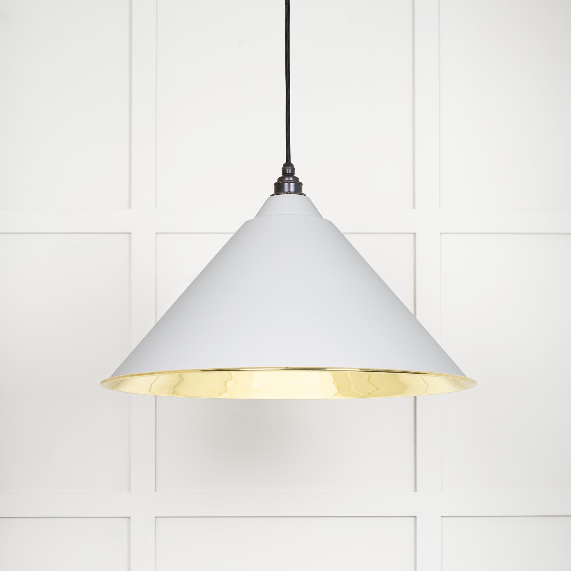 Smooth Brass Hockley Pendant in Flock | From The Anvil - Hockley - From The Anvil - Yester Home