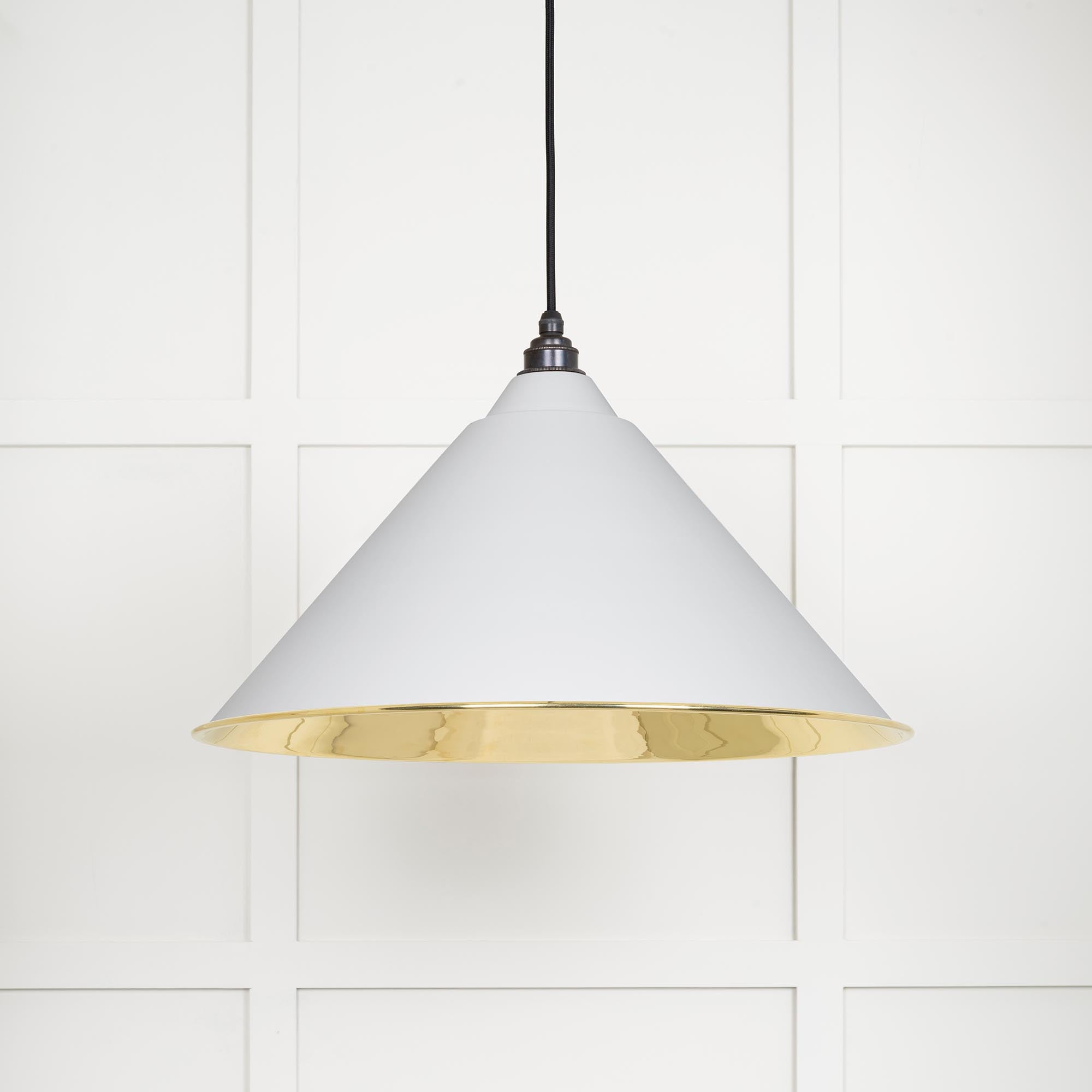 Smooth Brass Hockley Pendant in Flock | From The Anvil - Hockley - From The Anvil - Yester Home